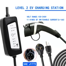 US standard 10-30 Type 2 EV Charger Station Plug 100V-240V 16A for Electric Car(NEMA6-20 With Adapter for NEMA5-15&NEMA10-30