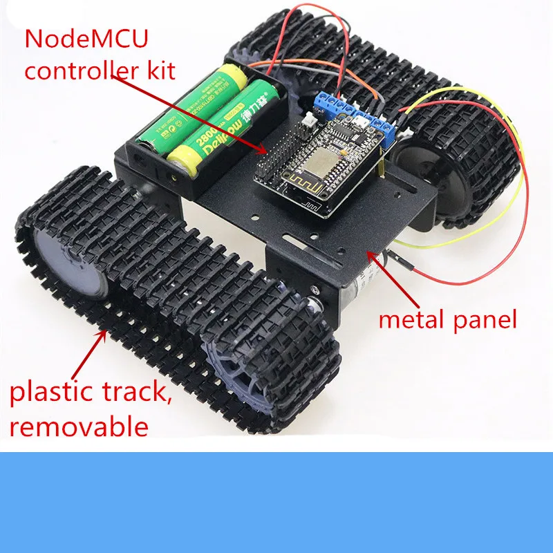 Wireless Wifi Controlled Smart RC Tank Chassis TP101 Metal Robotic + NodeMCU Controller Kit 12V DC Motor Toy DIY For Arduino