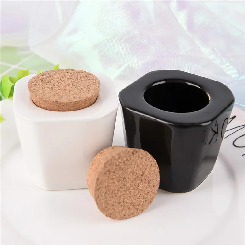 1pcs/lot Porcelain Material White/black Color Nail Art Acrylic Glass Dappen Dish Liquid Powder Container