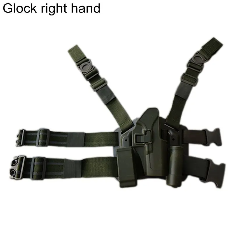 Glock green right Тактическая кобура Glock 17 19 Beretta 92 ножная кобура военный пистолет кобура для ног левая рука принадлежности для пистолета Глок кобура для стрельбы из пистолета - Цвет: Glock green right