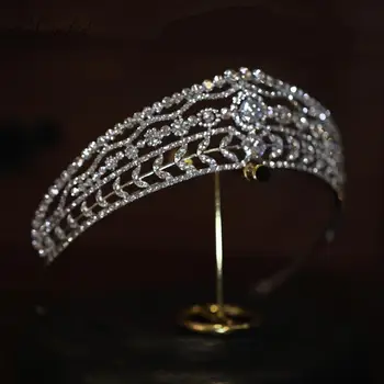 

PEORCHID Bling Crystal Bridal Tiara Princess Crown Queen Womens Head Jewelry Vintage Rhinestone Wedding Hair Ornaments
