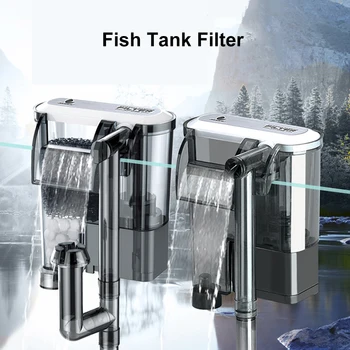 

External Aquarium Filter for Fish Tank Waterfall Suspension Oxygen Pump Submersible Hanging Filter Plates Aquarium Accessories