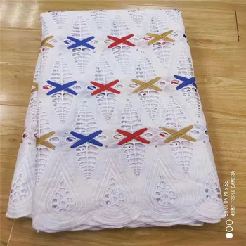 

5 yard Swiss lace fabric 2020 latest Dry lace embroidery African 100% cotton fabrics Swiss voile lace popular Dubai style 3L0329