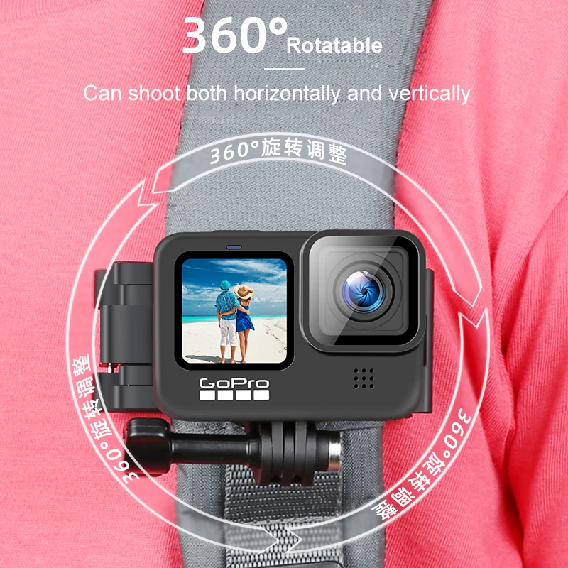 Вращающийся на 360 градусов рюкзак с зажимом аксессуары для gopro hero 9 8 7 6 5 4 3 insta one r