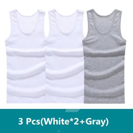 2Pcs White 1Pcs Gray 3 шт./лот, мужская хлопковая майка без рукавов, майка для спортзала, мужская майка для фитнеса, мужская майка для бодибилдинга, тренировки, нижнее белье, жилет, фабрика - Цвет: 2Pcs White 1Pcs Gray