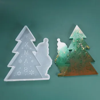 

SNASAN Santa Claus Christmas tree snowman Ornaments Silicone Mold Pendants DIY mold Epoxy Resin UV Resin Decorative Craft