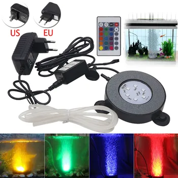

1X 12V EU/US Plug 6Colour LED Aquarium Bubble Light RGB Lights Air Stone Curtain Lamp Waterproof Fish Tank Lights AC 110-240V