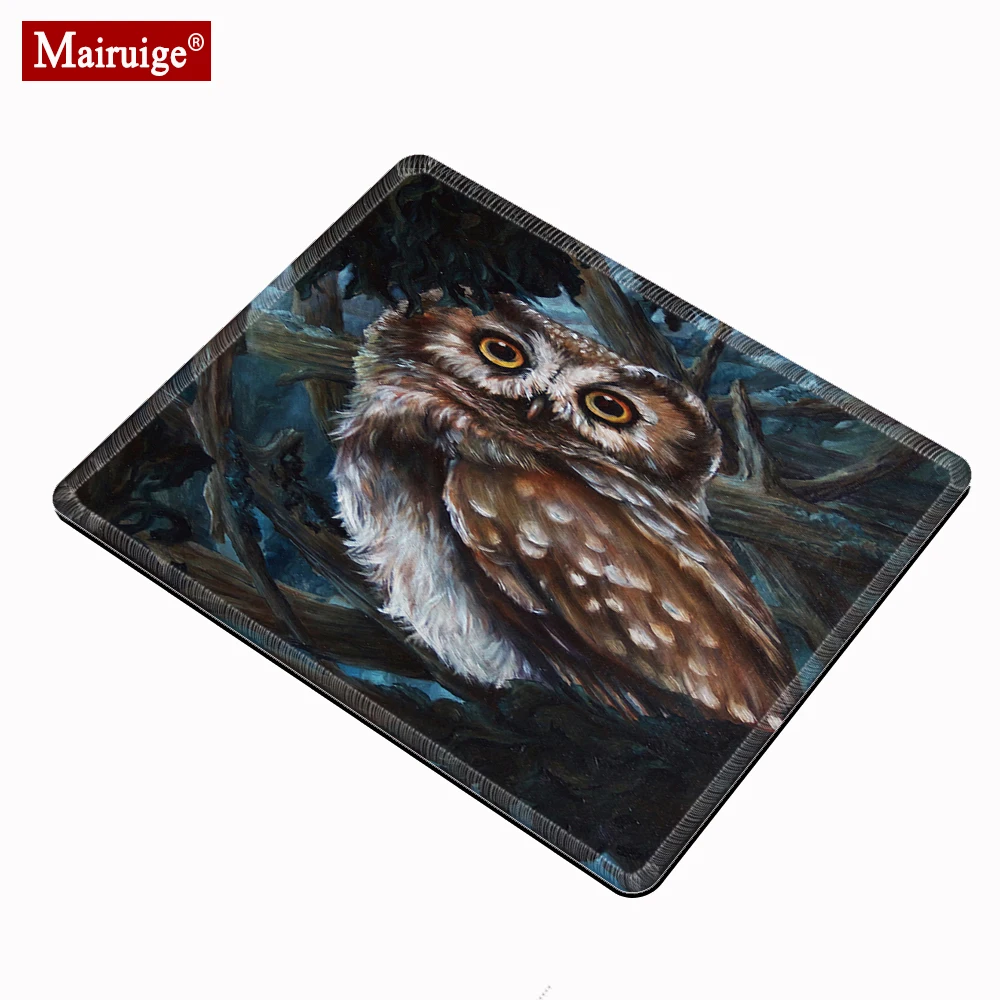 

Owl Animal Gaming Mousepad 20x18cm Black Mouse Pad Small Gamer Computer PC Desk Mat DIY Custom Computer PC for Laptop Table Pads