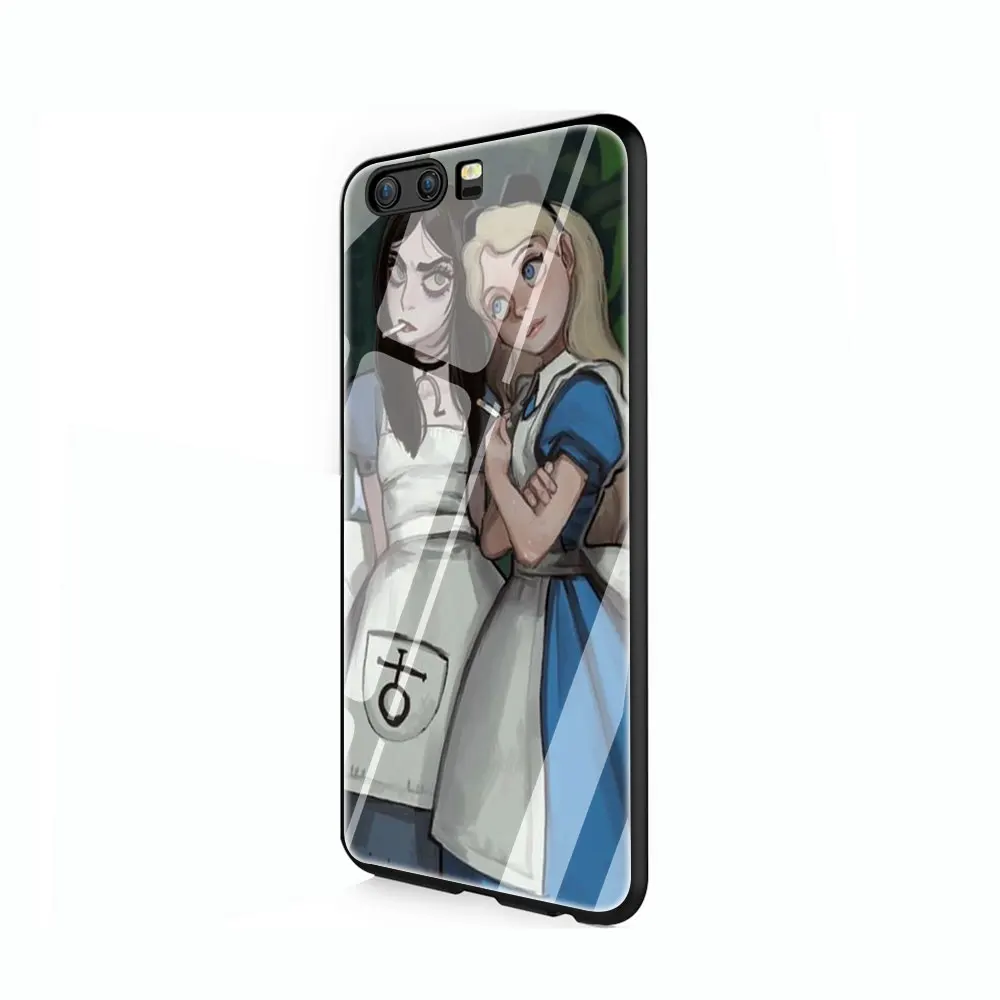 G2 EWAU Алиса в стране чудес закаленное стекло чехол для телефона huawei mate P 10 20 30 Lite Pro Y9 Honor 8X 7A - Цвет: G2