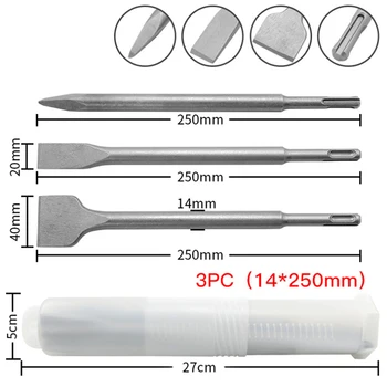 

Pointed Flat Chisel Round Handle Pits Slots Set Impact Drill Concrete Wall Excavation Electric Hammer Chisel Round Handle