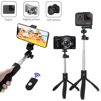 

Multi-Function Wireless Bluetooth Selfie Stick Tripod with Remote Control Quality Portable Extendable Monopod for iPhone Gopro