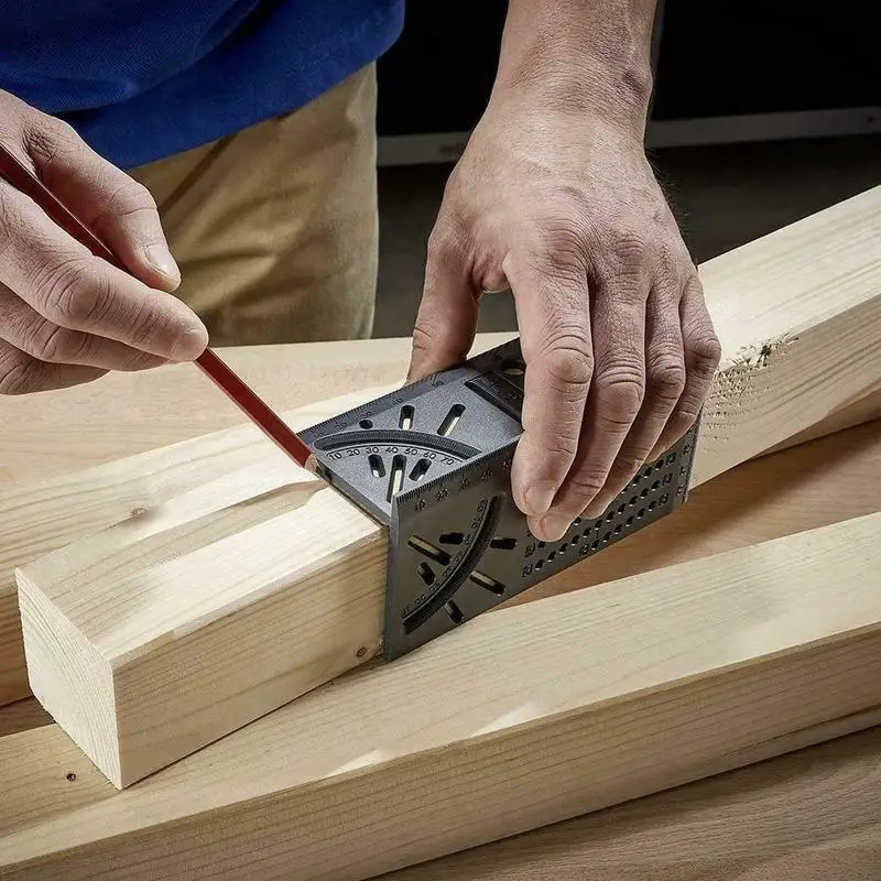 

Home Improvement Woodworking 3D Mitre Angle Measuring Square Size Measure With Gauge & Ruler Tools House Diy Crafts for Kids