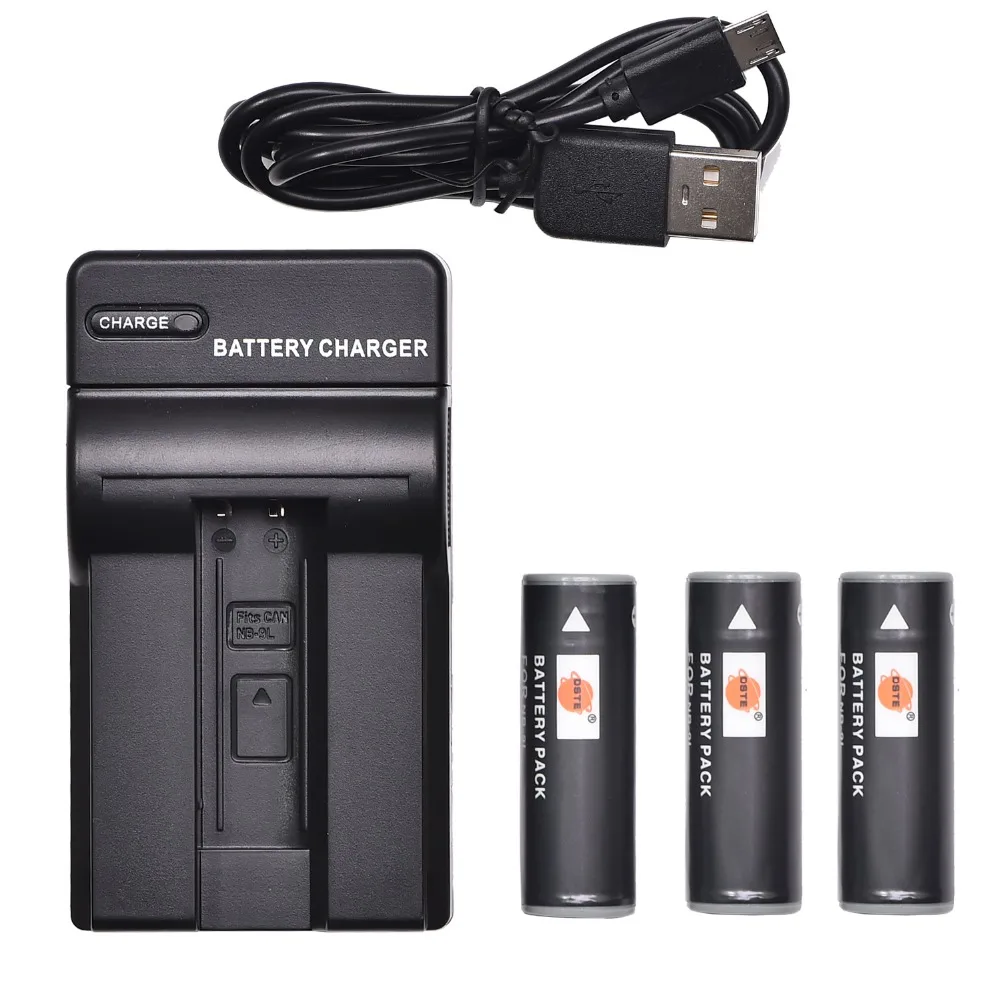 3 шт. 1300mAh 3,7 V NB-9L NB9L DSTE батарея камеры DSLR Li-on аккумуляторные батареи 1* зарядное устройство для Canon POWERSHOT N2 SD4500 IS