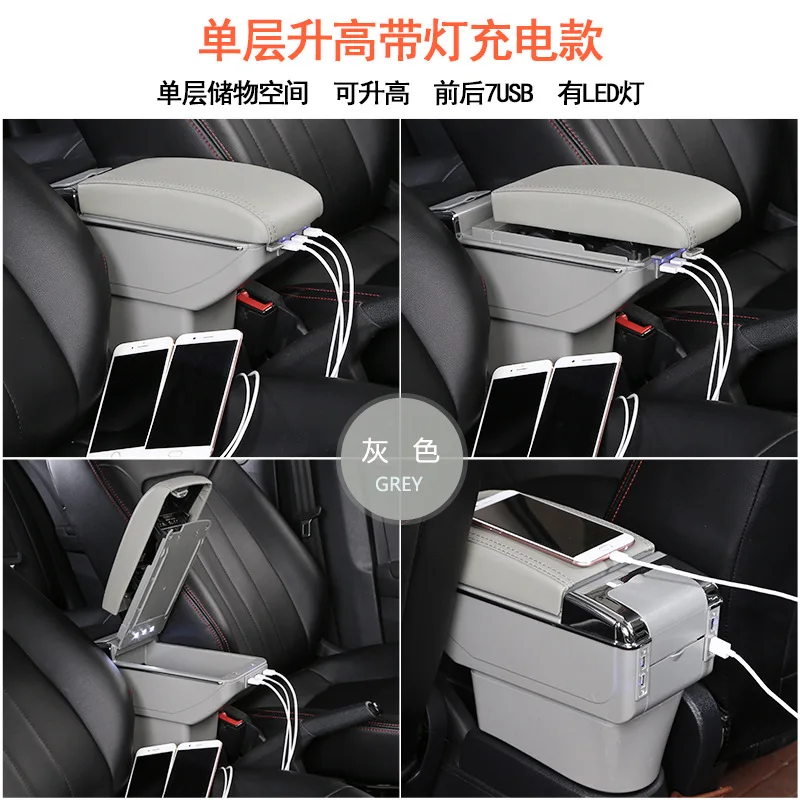 F-Style gray Подлокотник коробка для Honda Fit Jazz- центральная консоль Arm Store содержимое коробки Подстаканник Пепельница автомобильный Стайлинг - Название цвета: F-Style gray