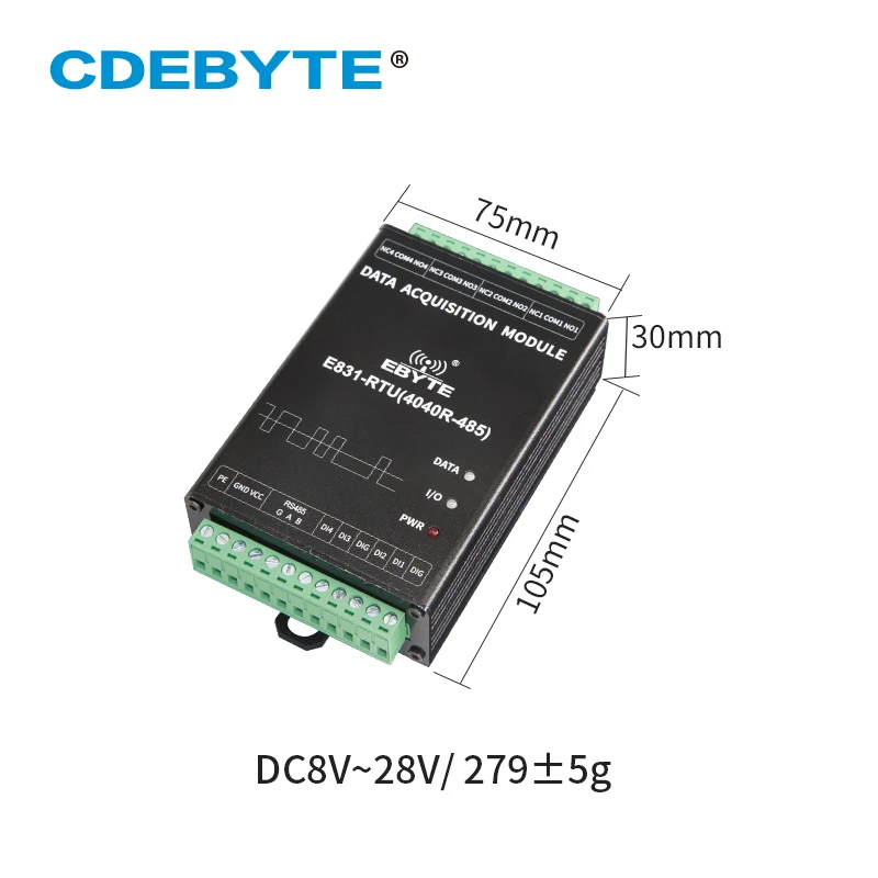 E831-RTU(4040R-485) Digital Quantity 4 Channel Digital Input Relay Output Modbus RTU Dry contact acquisition IO Controller