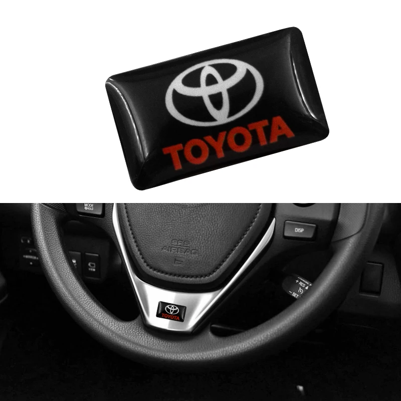 

1 PCS 3D Epoxy Sticker Car steering wheel Car Interior Sticker For toyota corolla chr auris rav4 yaris avensis Car accessories