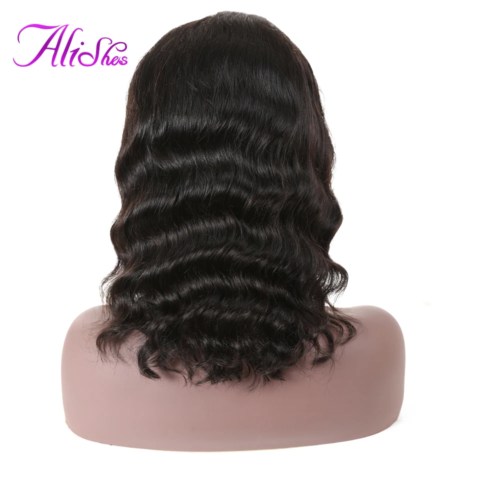 

Alishes Body Wave Lace Front Wig Human Hair For Women Short Wavy Wig Brazilian Hair 150% Density Pre plucked Lace Wigs Remy Hair