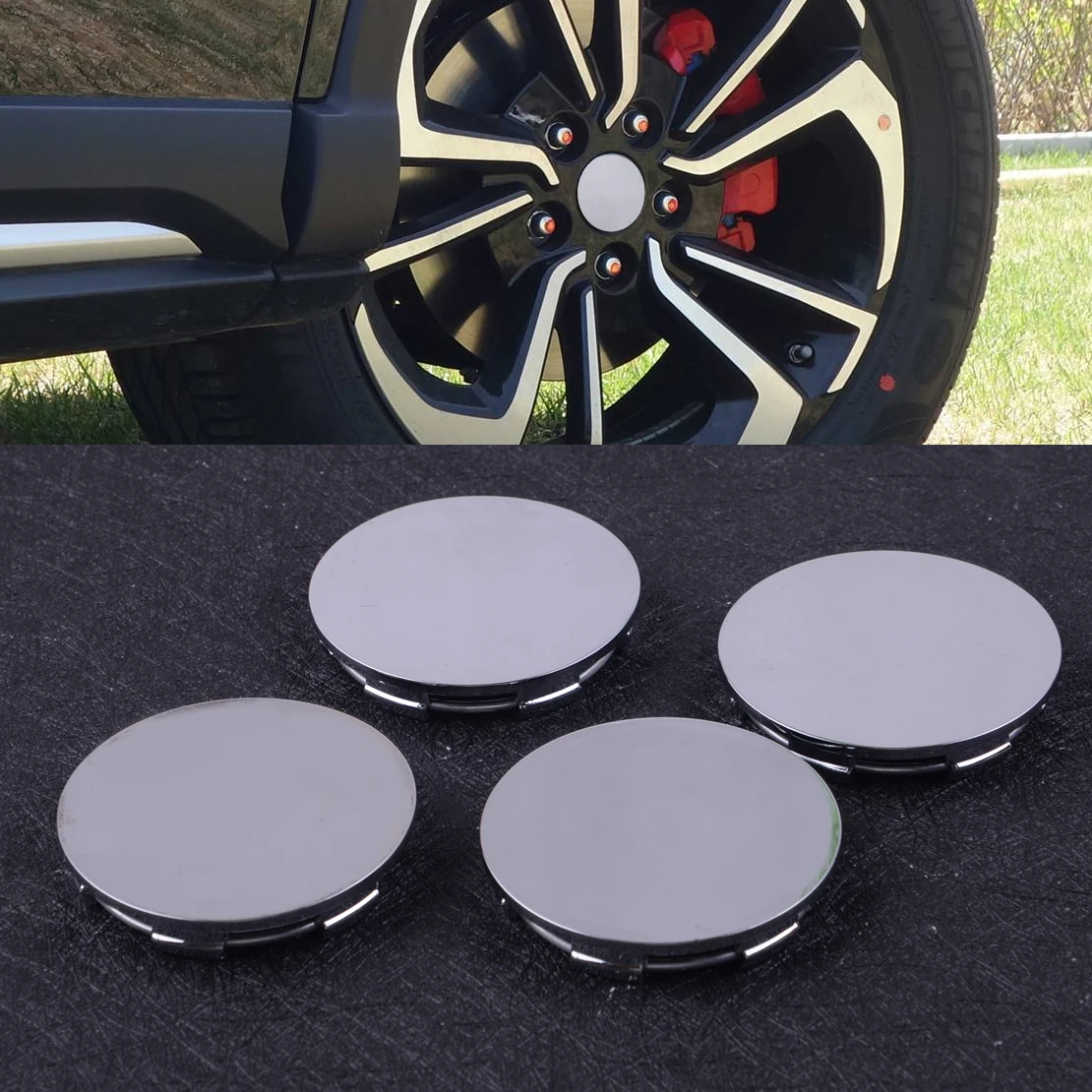 

DWCX Universal 4pcs Silver 60mm Car Wheel Tyre Tire Rim Center Hub Caps Cover Base Set ABS
