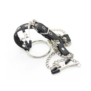 Sex Games Bdsm Bondage Chain Nipple Clamps with Penis Ring Cock Rings for Men Sex Harness Restraints Adult Games Exotic Sex Toys 3