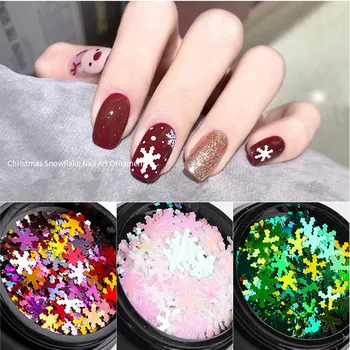 

6Box/set Christmas Nail Art Snowflake Sequins Christmas Tree Star Sequins Mixed Nail Art Sequins Set DIY Nail Decoration
