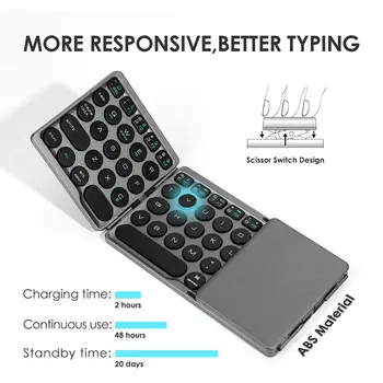 

Mini folding keyboard Foldable Wireless Mini Keyboard w/Touchpad for Windows Android iOS Tablet PC Laptop Phone