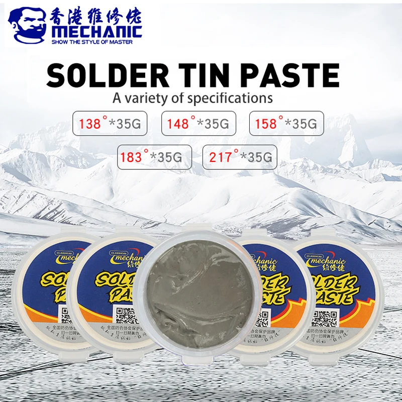 

MECHANIC 35G Soldering Paste Flux Leaded/Lead-free Solder Tin Paste For BGA Soldering iron Circuit Board SMT Repair Welding Tool