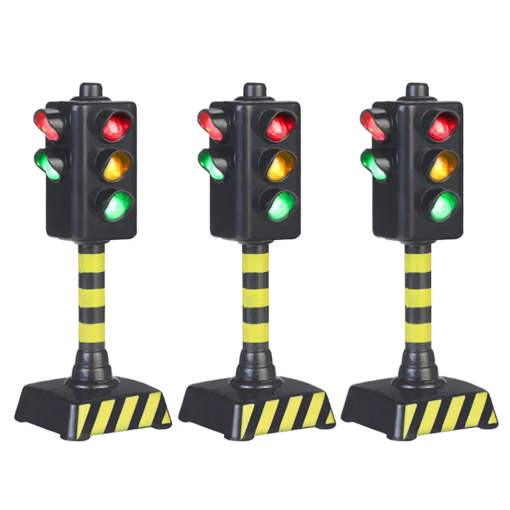 3pcs Simulation Traffic Signal Light Toy Kids Playthings Traffic Signal Lamp 