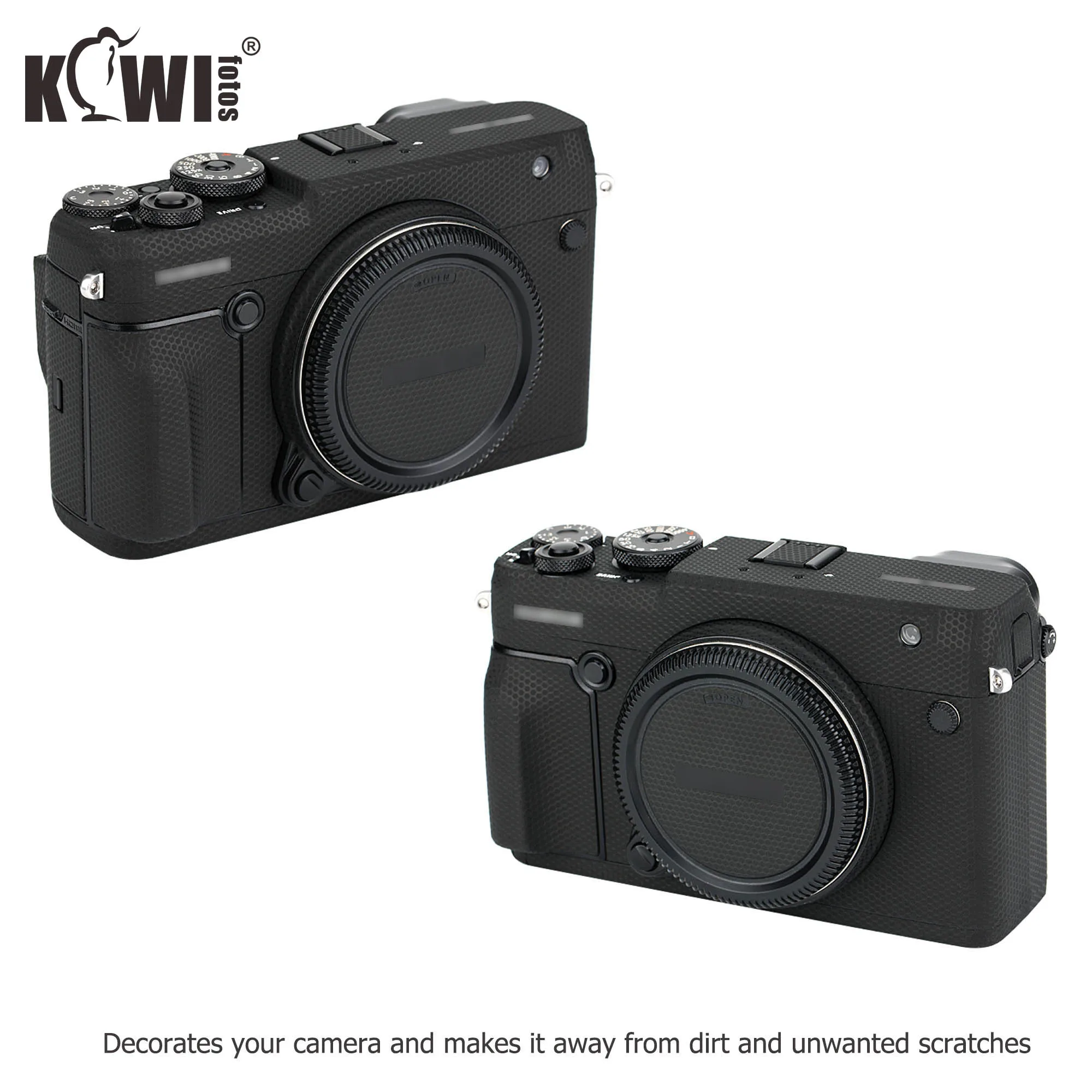Kiwifotos Film protecteur anti-rayures pour appareil photo Fujifilm Fuji GFX 50R Motif matrice 