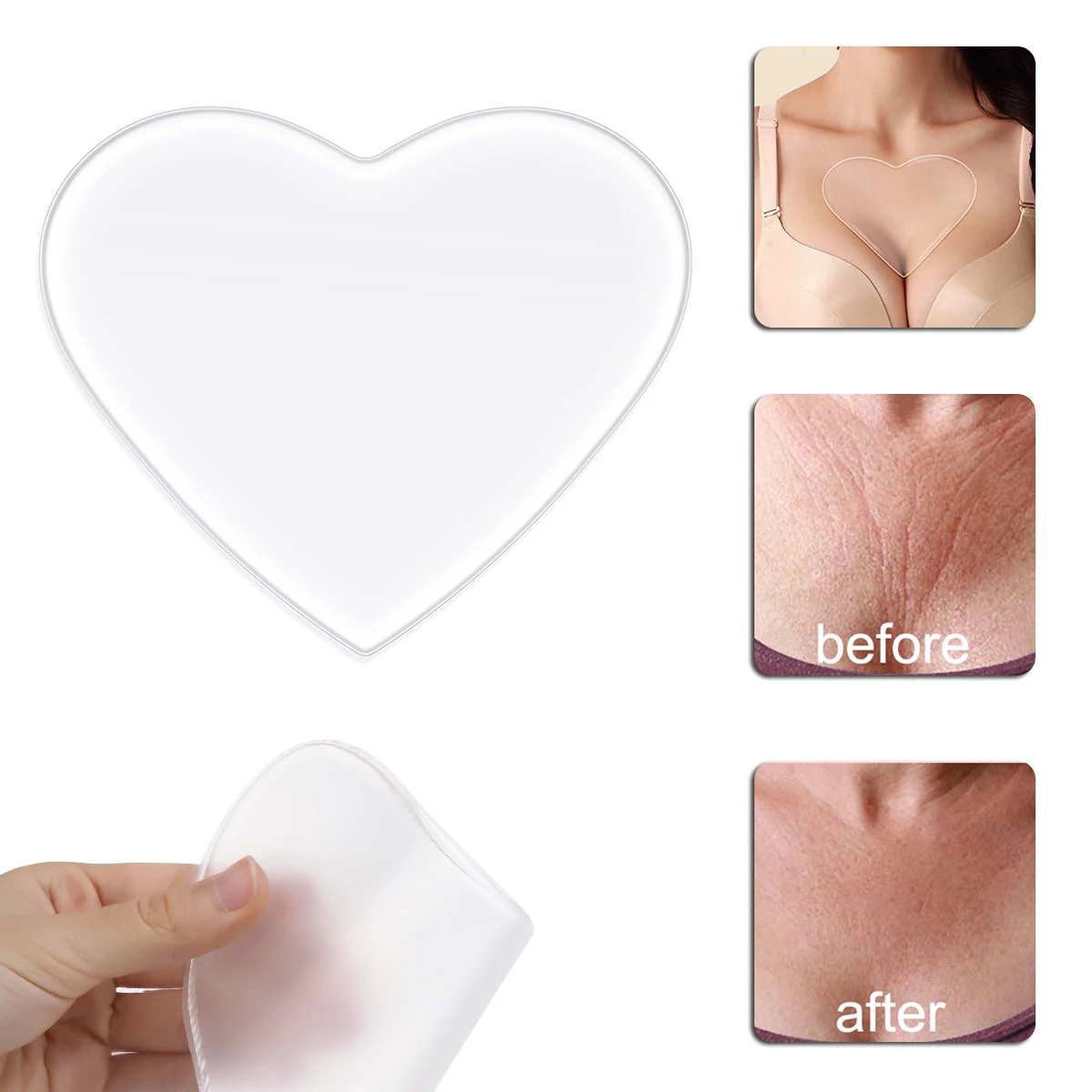 Reusable Prevent Chest Wrinkle Anti-Wrinkle Anti-aging Transparent Wrinkles Removal Silicone Chest Pads