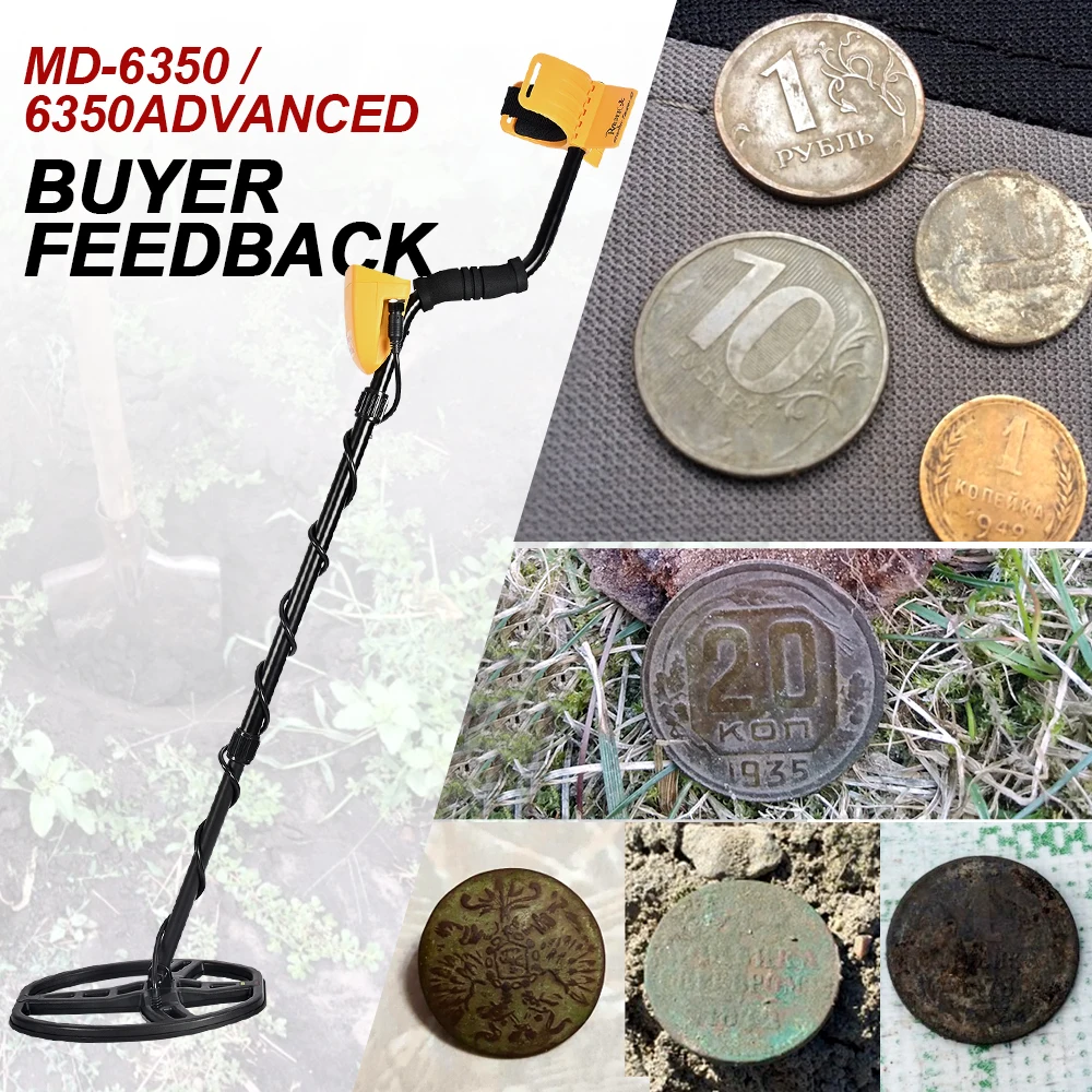 Goedkoop Ondergrondse Metaaldetector Professionele MD6350 Gold Digger Treasure Hunter MD6250 Bijgewerkt MD 6350 Pinpointer LCD Display