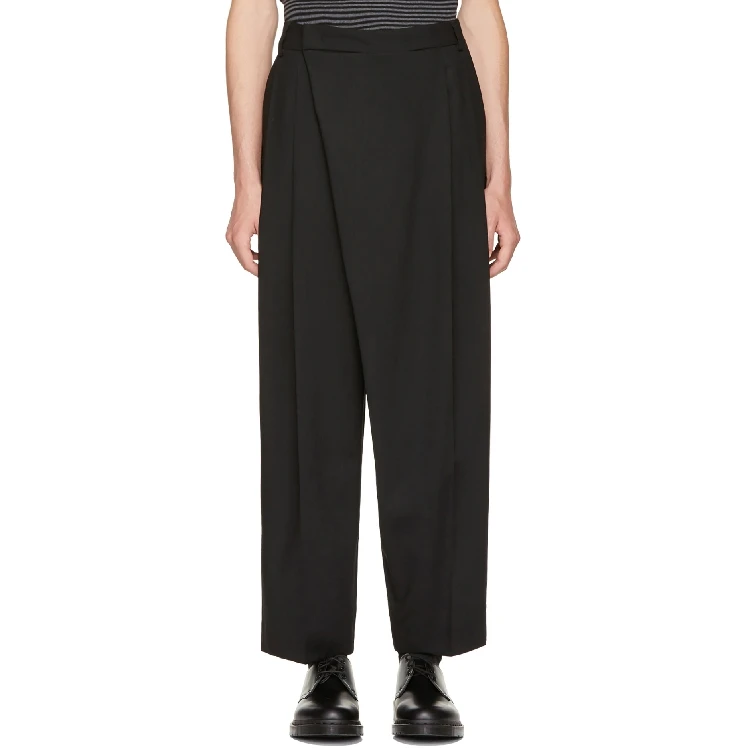 

Customized size plus NEW Men's clothing Fashionable simple loose and versatile Casual pants asymmetric and irregular Ninth pants
