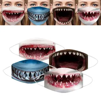 

3D Printed Funny Face Mask Breathable Washable Mouth Protection Reusable 01