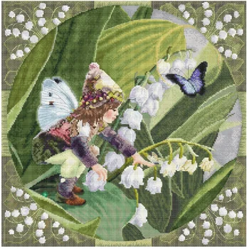 

GG RS cotton self-matching cross stitch Cross stitch RS cotton comes with no prints No prints Princess Lily of the Valley