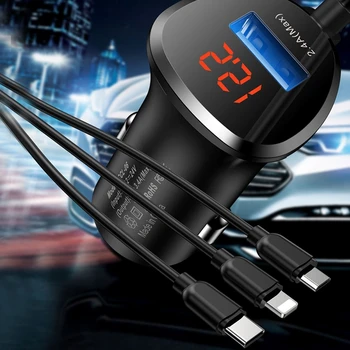 急速充電 3.0 デュアル USB ロッカースイッチ QC 3.0 急速充電器 LED 電圧計のためにボート車のトラックオートバイスマートフォンタブレット H