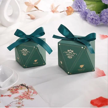 

20Pcs Diamond Candy Box Bronzing Candy Box Small Cardboard Box Wedding Card Box Decoration Gift Box Packaging Event Party