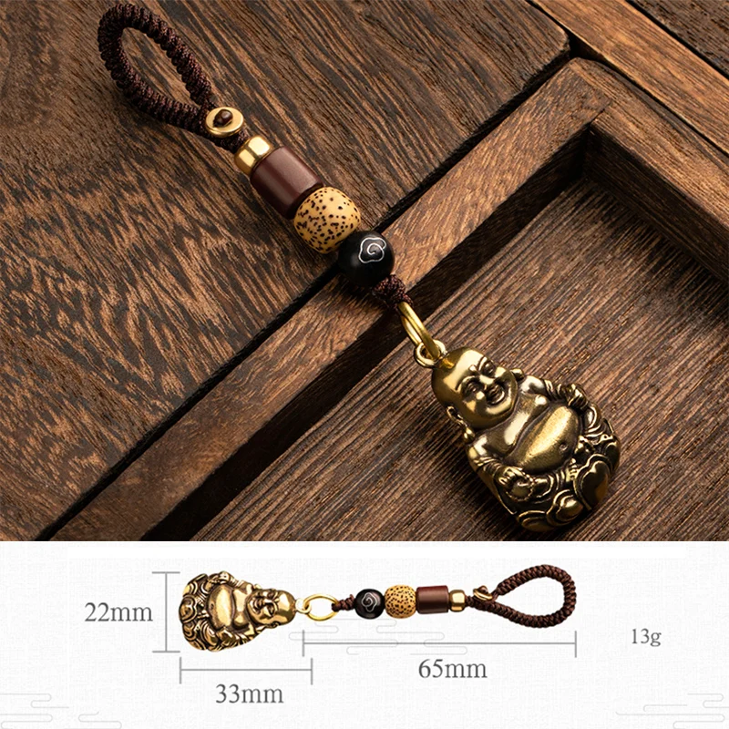 buddha tag keychain pendants brass (4)