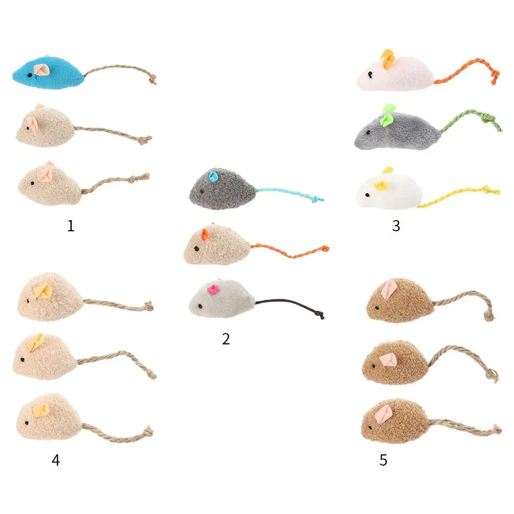 Description Picture 4 of item3pcs/lot Colorful Funny Cats Interactive Toy Plush False Mouse Pet Cat Toy Kitten Playing Pet Training Supplies