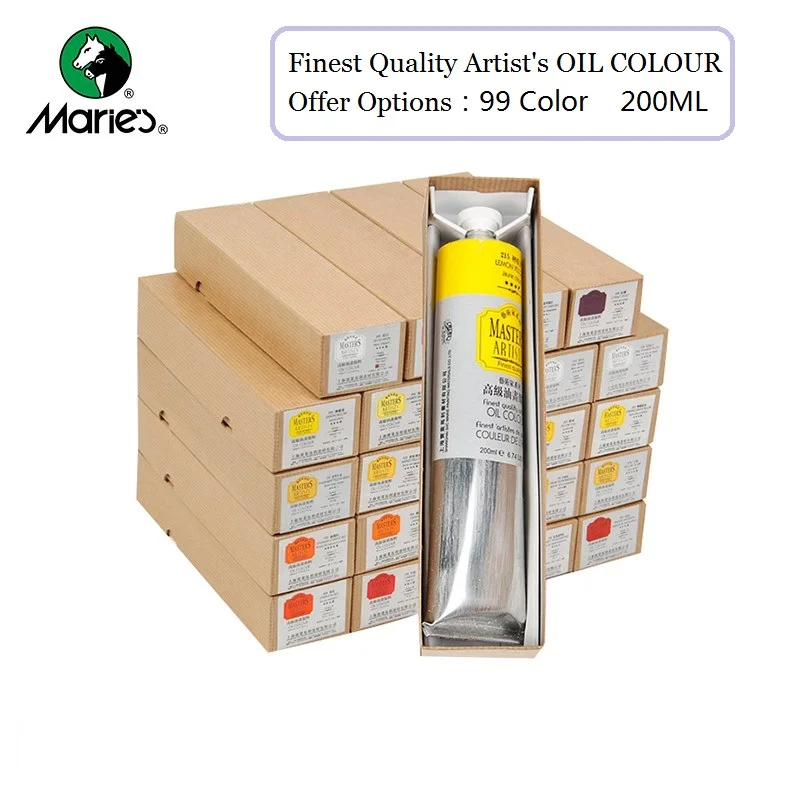 Master Artist Professional Oil Paints Tube 200ml Marie's Series 1 Painting Art Drawing Supplies Artist Student