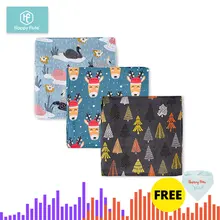 HappyFlute/3 шт./партия, Детские хлопковые муслиновые пеленки, мягкие одеяла для новорожденных, спальный мешок, чехол для коляски, игровой коврик для девочек и мальчиков, пеленка