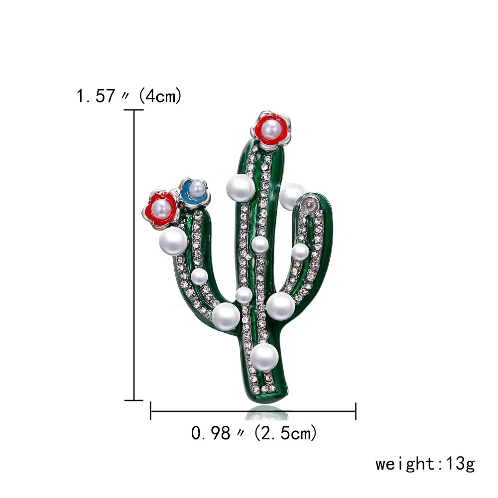 Rhinestone Цветок Броши для женщин Прекрасный значок растение горшках воротник кактус эмаль брошь листья цветок звезда брошь булавки