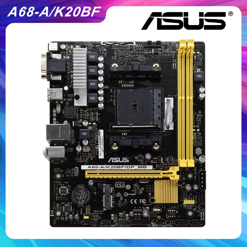Оригинальный настольный ПК ASUS A68-A/K20BF FM2/FM2 + AMD A68H материнская плата DDR3 ОЗУ USB2.0 SATA2