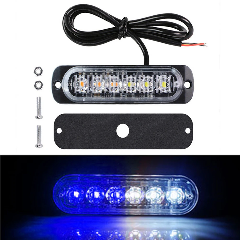 10X DC12 24V 18W 6 светодиодный аварийный для автомобиля грузовика предупредительный маячок аварийная вспышка стробоскоп Лампа сигнала поворота Синий Красный Белый Желтый Янтарный