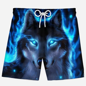 

Wolf Printed 3D Shorts Men Funny Summer Beach Shorts Breathable Quick Dry 3d Animal Printed Shorts Animal Design Sport Shorts