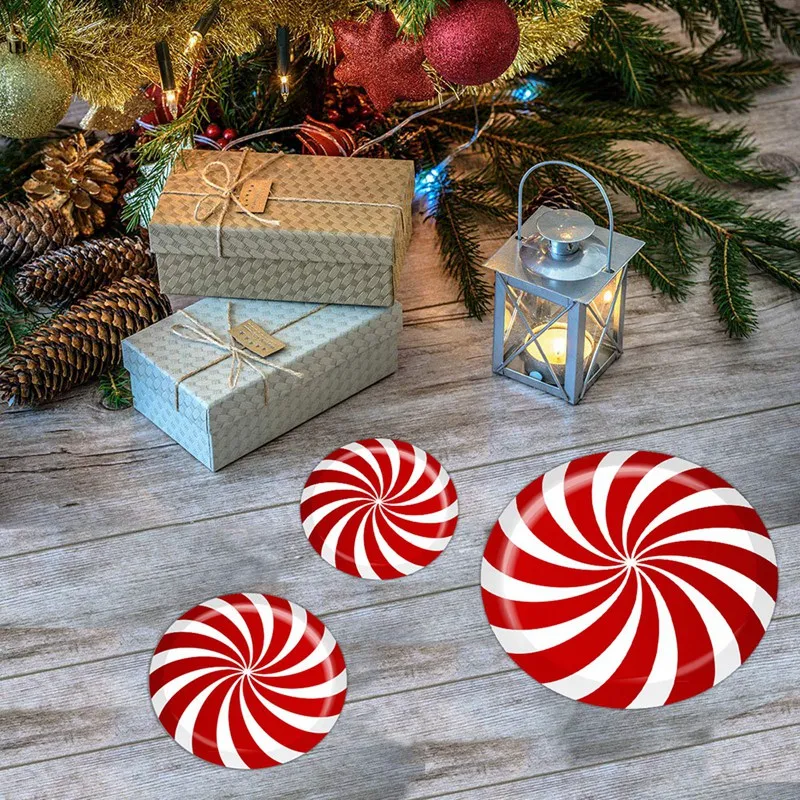 12 штук мятного пола наклейки для рождественских конфет вечерние украшения