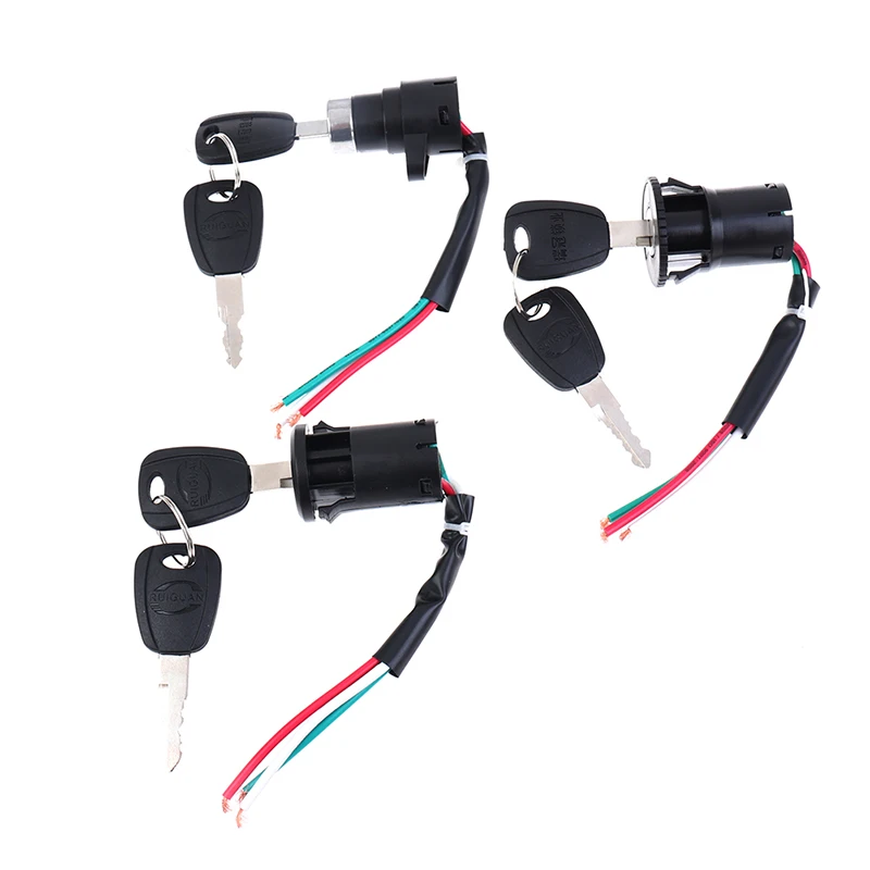 Motorcycle ignition switch universal 1pc motorcycle motorbike ignition switch key with wire for scooter accessories