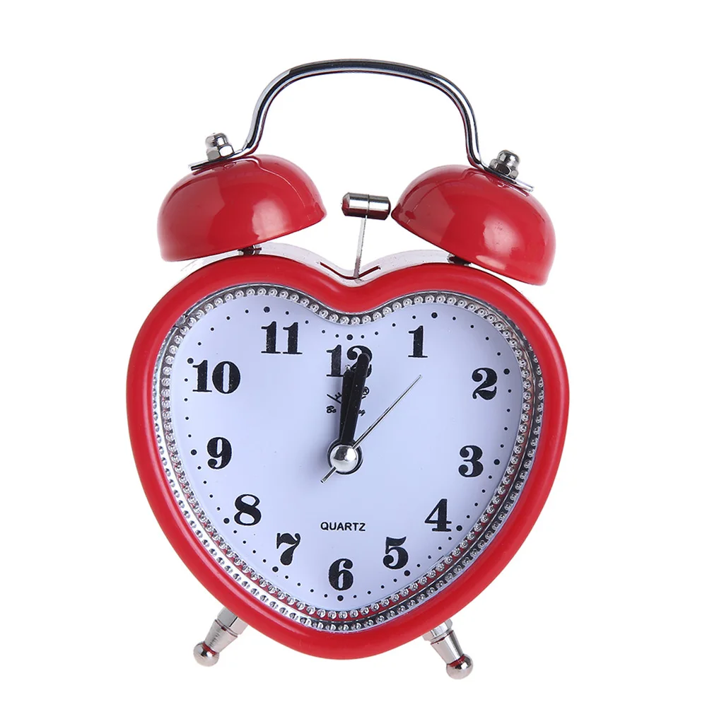 3inch Quiet Nonticking Silent Quartz Analog Retro Vintage Bedside Twin Bell Alarm Clock With