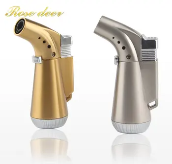 

2019New type Two flam Torch Turbo Lighter Blue Flame Electronic Lighter gas Lighter Butane Mini Cigar Cigarettes Lighters Gift