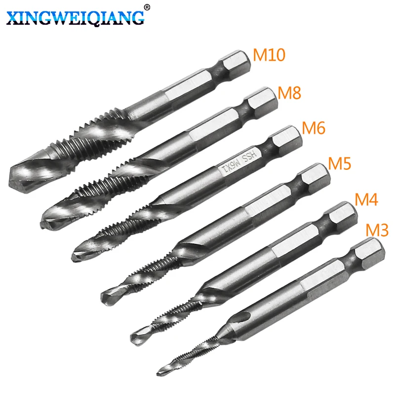 Details about   JF_ 1/4 Inch Hex Shank HSS Metric Screw Thread Drill Bits Set Compound Tap M3