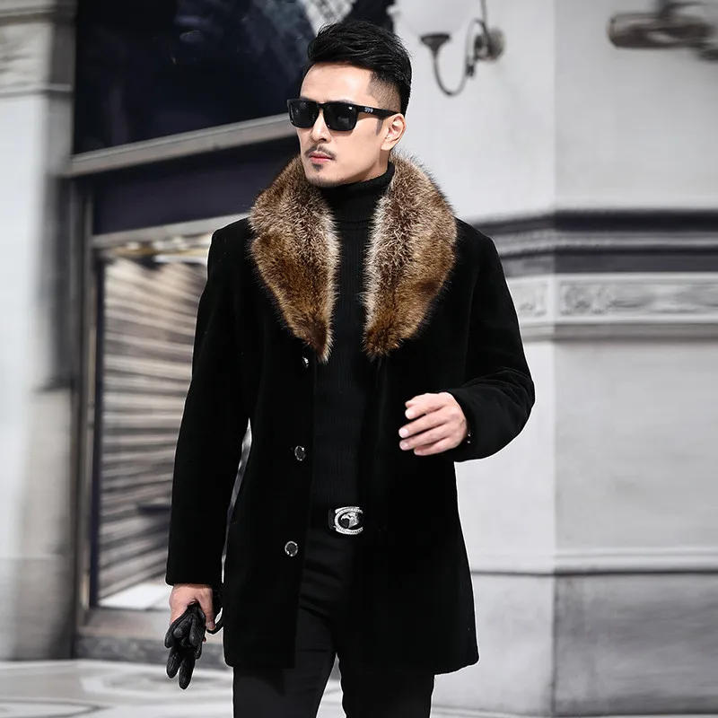 Overcoat Male Wool Blend Autumn Winter Coat Men With Artifical Fur Collar Coat Men Winter Trench Plus Size M-5XL Overcoat Male Wool Blend Autumn Winter Coat Men With Artifical Fur Collar Coat Men Winter Trench Plus Size M-5XL