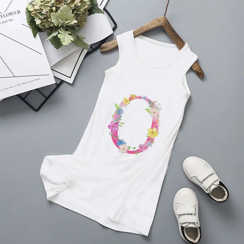 baby doll sleepwear 2021 Baby Girl Dresses Summer 21 Letters Girls Dress Kids Sleeveless Cute Birthday Party Vestidos Kids Clothes Sundress Novelty cool baby nightgown